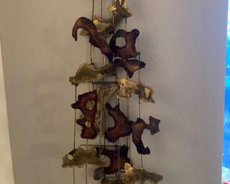 MCM abstract brass wall sculpture