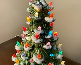 Vintage Ceramic Christmas Tree with Lights