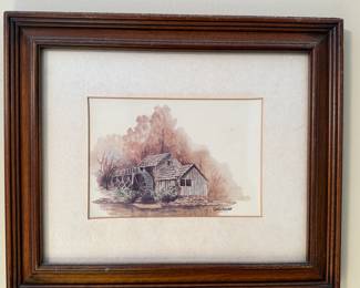 "The Old Grist Mill" -Matted and Framed Wall Art - Archie Campbell