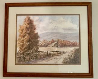 Home Place in Autumn 146/500 -Matted and Framed Wall Art - Archie Campbell