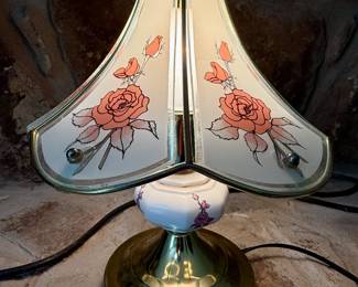 Brass and Glass Table Lamp