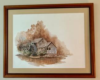 "The Old Grist Mill" 855/1500 -Matted and Framed Wall Art - Archie Campbell