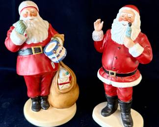 "A Drum for Tommy" 1063/7500 and "Santa's Friend" 234/7500 - Gorham - Norman Rockwell