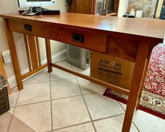 Mission Style Desk with Keyboard Storage