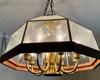 Glass and Wood Pendant Lamp