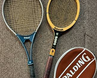 Vintage Tennis Rackets - Spalding and Wilson