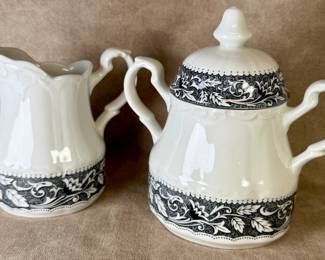 Cream and Sugar Set - J & G Meakin Sterling Colonial Ironstone