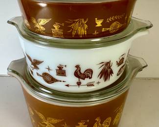 Vintage Pyrex - Early American Covered Casserole Set