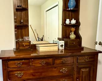 Vintage Dresser with Mirror and Shelves