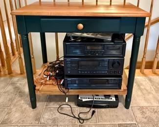 Painted Two-tone Wood Accent Table