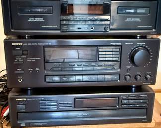 Onkyo Stereo System - Cassette Deck, Receiver/Amplifier, 6 CD Changer