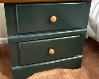 Painted Two-tone Wood Nightstand
