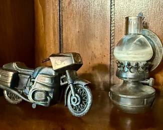 Motorcycle and Lantern Decor