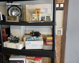 Large Collection of Harley-Davidson Models; Bicycle Models; Boxed Games; Wheel Clock; Gulf Gasoline Station and much more!