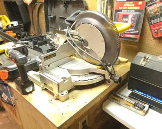 DeWalt Miter Saw; Lots of Battery-Operated Hand Tools to Choose From including Craftsman, Bosch & DeWalt.