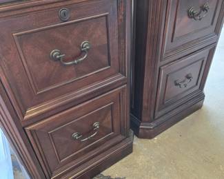 Two Mahagony 2-Drawer File Cabinets