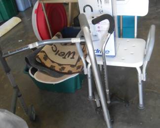 Walker, shower chair, tub rail
