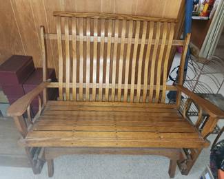 Amish oak glider