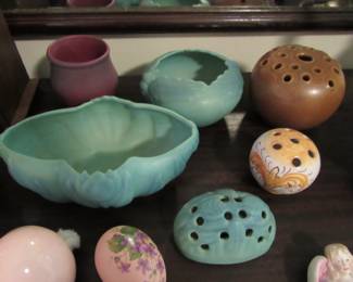 Several Van Briggle pottery pieces