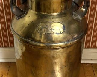 Antique brass milk can