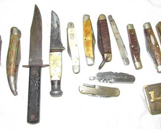 Various vintage knives, etc.