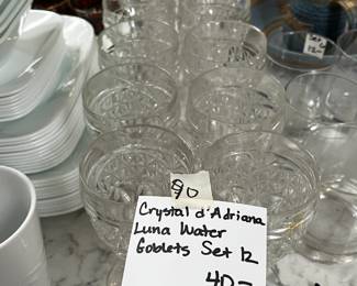 #90 Crystal d'Adriana Luna Water Goblets - set of 12 $12.00