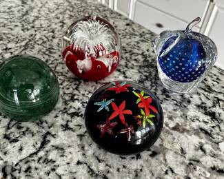 Glass Paperweights - some signed - $20 each