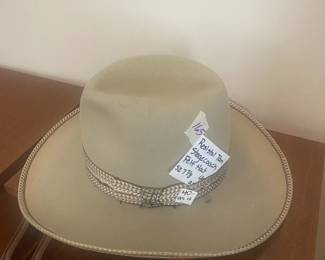 #176 Resiston tan stage coach felt hat size 7 7/8 as is small stain $40.00