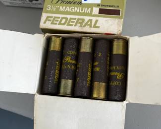 #143 Federal Preminum 3.5 Magnum 10 Guage Box of Ammo - 2 box lots $40.00
#144 Federal Preminum 3.5 Magnum 10 Guage Box of Ammo - 2 box lots $40.00