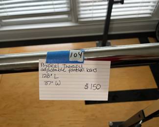 #104 Physical Therapy Adjustable Parallel Bars - 128"L 37"W $150.00