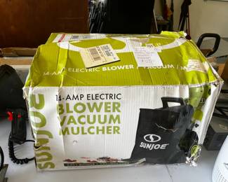 #137 Sunjoe 14Amp Electric Blower, Vacuum and Mulch in a box $125.00