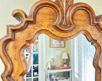 #180 RA Burrito-Mintz Furn. Co. 3/4 Length Mirror with optional hardware to attach to dreser of wall. Mirror supplied by Caroline Mirror Corp, Matches Drexel - 52"x26" $50.00