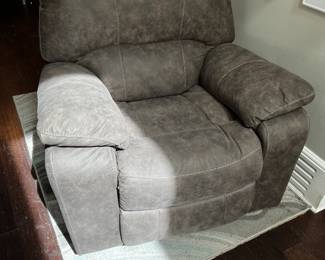 #7 large continuous foot recliner, grey microfiber $100.00