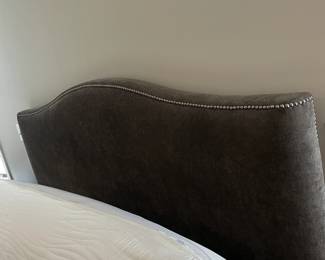 #36 Queen Size Gray Velvet w/nailhead trim $75.00