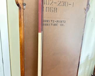 #180 RA Burrito-Mintz Furn. Co. 3/4 Length Mirror with optional hardware to attach to dreser of wall. Mirror supplied by Caroline Mirror Corp, Matches Drexel - 52"x26" $50.00