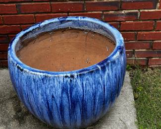 #81 Terra Cotta Blue Glazed - 21"x17" - Heavy $50.00