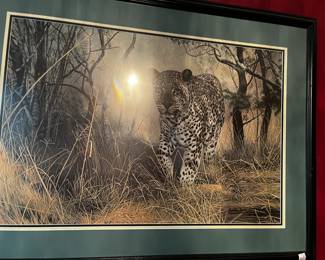 #114 Charles Frac'e "Leopard" Matted & Framed - signed - 42x32 $100.00