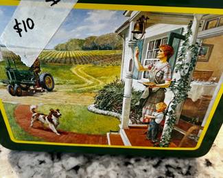 #164 Metal John Deere Lunch Box "Summertime" on Back $10.00