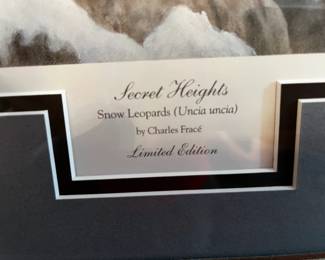 #113 Secret Heights Snow leopards by Charles Frac'e Limited - 811/4500 - 36x28 $125.00