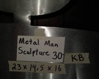 #210 Metal Man Sculpture - 2.3x14.5x16 $30.00