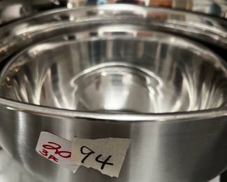 #94 Set of 3 Metal Mixing Bowls $20.00