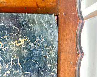 #171 Antique Marble (monolith Nero Roc Marble Side Table (as is marble) 24Lx16Wx20H $38.00
