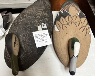 #49 Male & Female Vintage Set of 2 Jim Batte Hand-Painted Cork Floar Carve Body Decoys - 20" mallard & 212" Mallard Hen $50.00