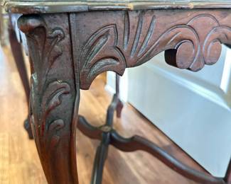 #171 Antique Marble (monolith Nero Roc Marble Side Table (as is marble) 24Lx16Wx20H $38.00