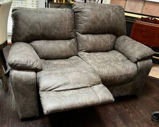 #62 Brown Suede Double Manual Loveseat - 67" $100.00
#63 Brown Suede Sofa w/two recliners - 87" Long $150.00