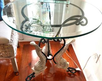 Three Fish Glass Table Top $225
30 in circumference x 29 H