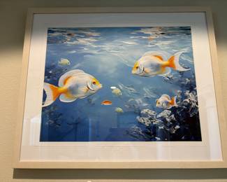 Textured Fish Art 19”x23” $125 matching Manatee 