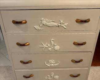 Super Cute Waterfall Dresser with Mermaids $200
46”H x 32W x 16D