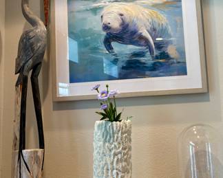 Adorable Textured Manatee 23”x19” $125 matching Fish