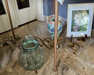 Brass candle centerpiece